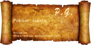 Pobler Gyula névjegykártya